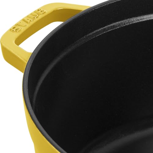 STAUB Cast Iron Dutch Oven 5.5-qt Round Cocotte, Made in France, Serves 5-6, Black Matte