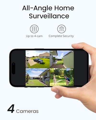 AOSU 5MP Solar Security Camera System Wireless Outdoor, No Subscription - 32GB Local Recording, UHD Resolution, Colour Night Vision, 2 Way Audio