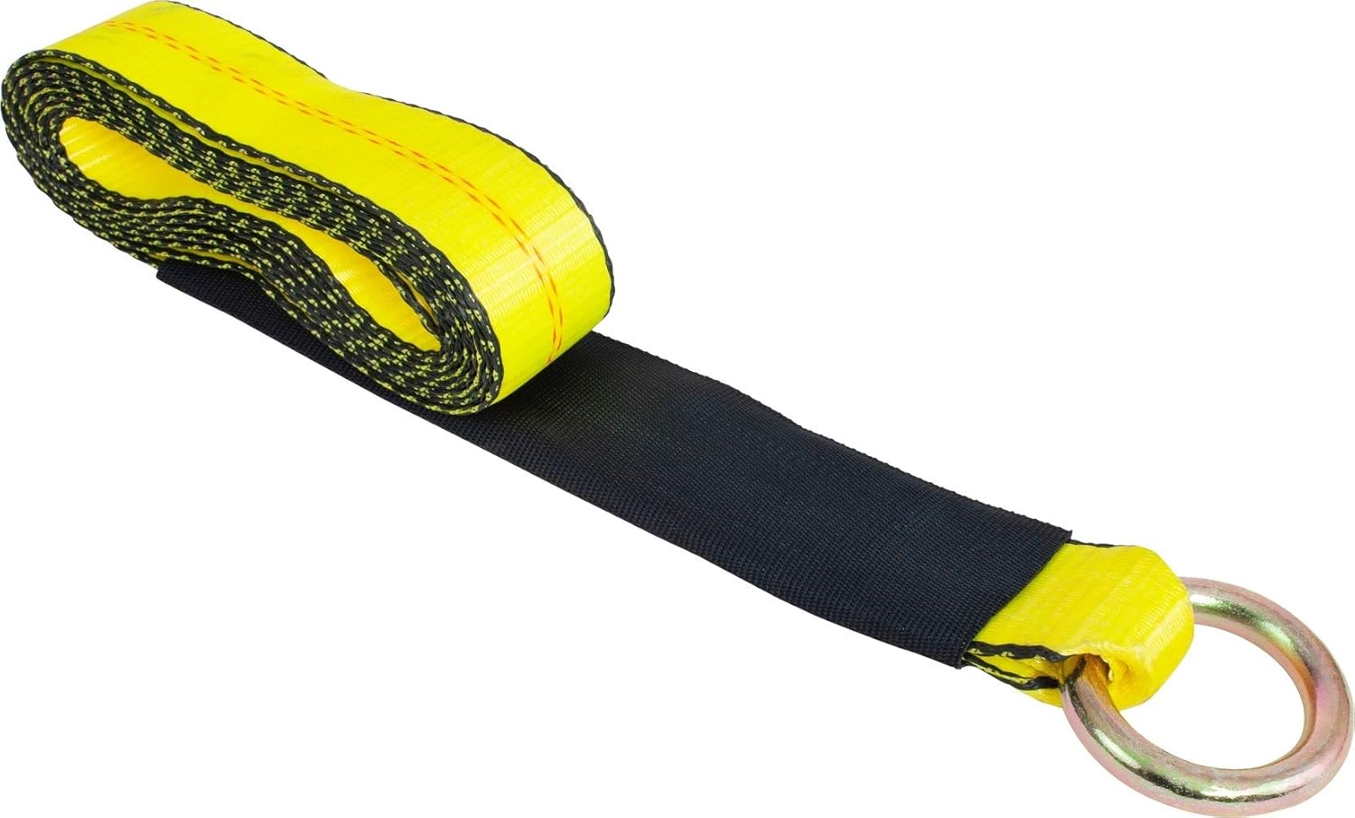Mytee Products (8 Pack) 2 x 8' Car Tie Down Lasso Ratchet Strap with Chain Anchor - High Viz Green Tire Straps for Car Trailer
