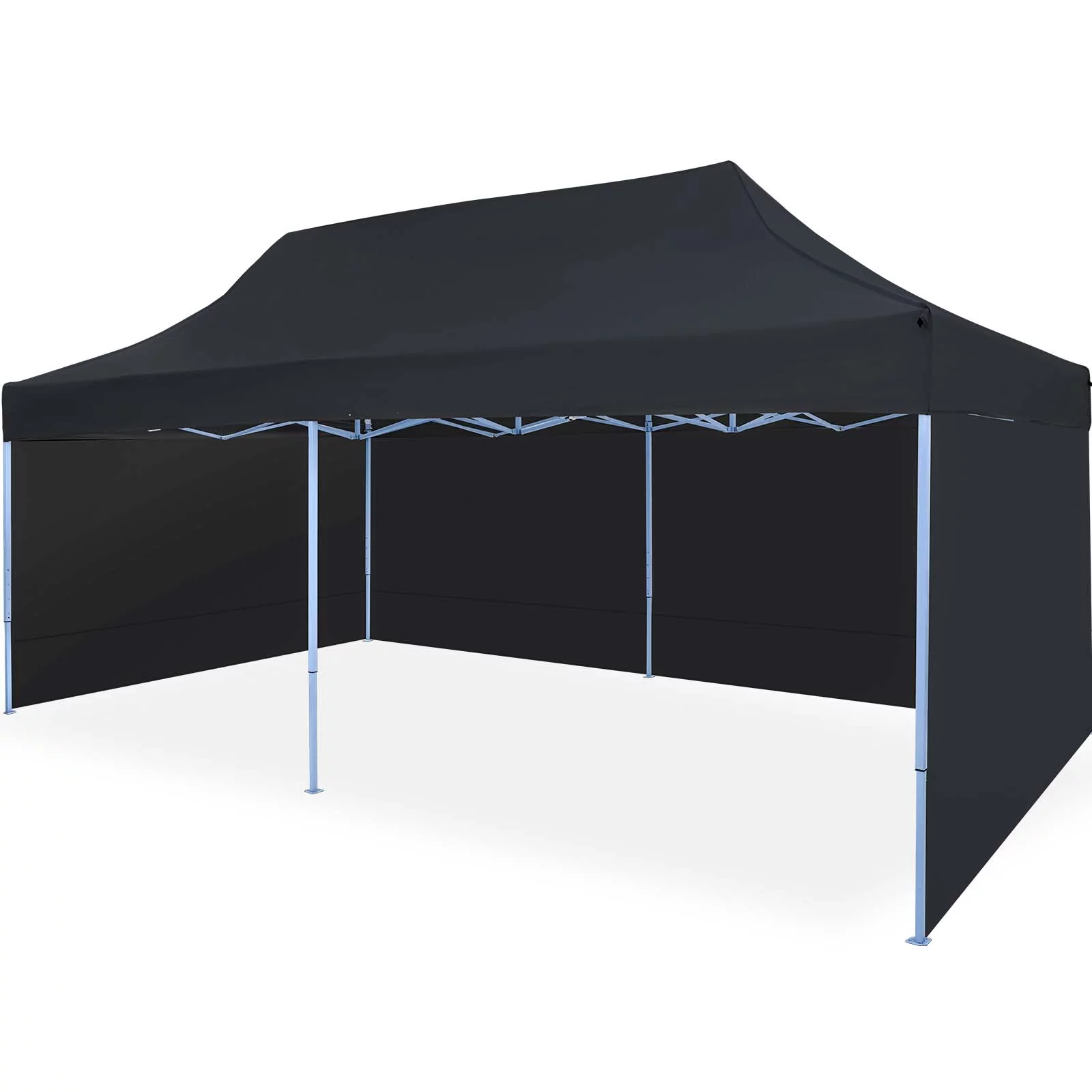 Texinpress 10'x20' Ez Pop Up Commercial Canopy Tent with Sidewalls, Black