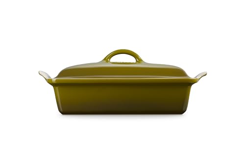 Le Creuset Stoneware Heritage Covered Rectangular Casserole, 4 qt. (12" x 9"), Cerise