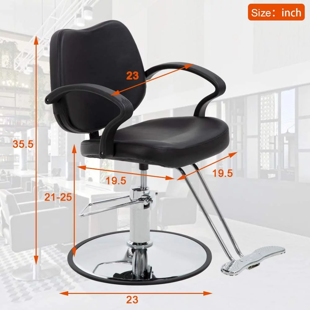 Dkeli Hair Styling Chair Barber Chair Salon Chairs for Hair Stylist Hydraulic Chair 360° Rolling Swivel Styling Chair with Footrest for Hair Stylist