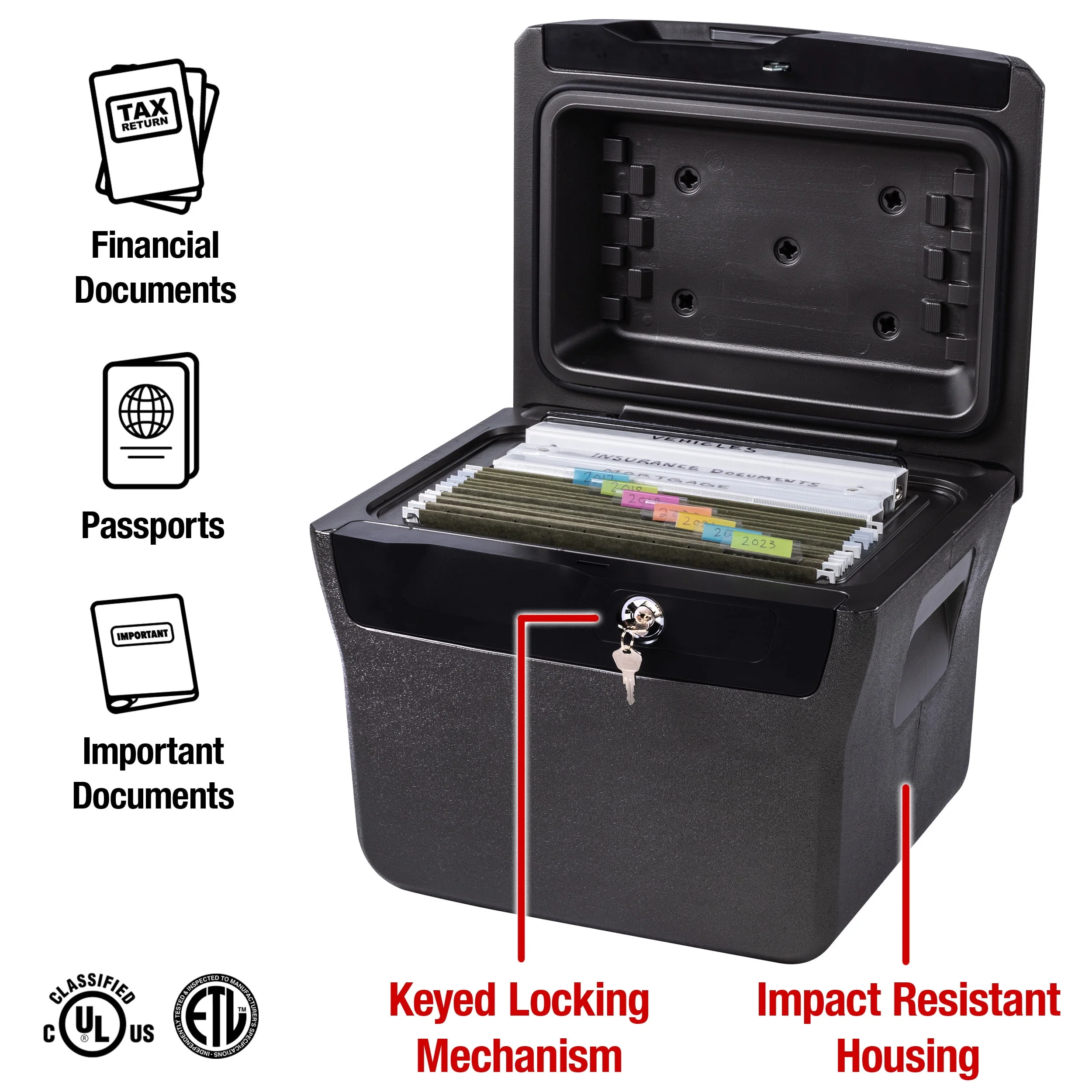 SentrySafe FHW40100 Fire-Resistant File Safe Box and Water-Resistant File Safe Box with Key Lock 0.66 Cu. ft.