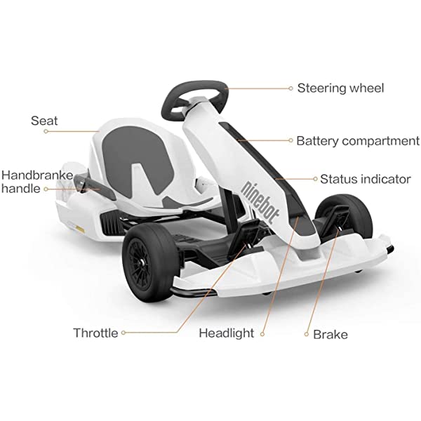 Segway Ninebot Electric GoKart Pro and Gokart Bundle, Outdoor Race Pedal Go Karting Car for Kids and Adults, Adjustable Length and Height