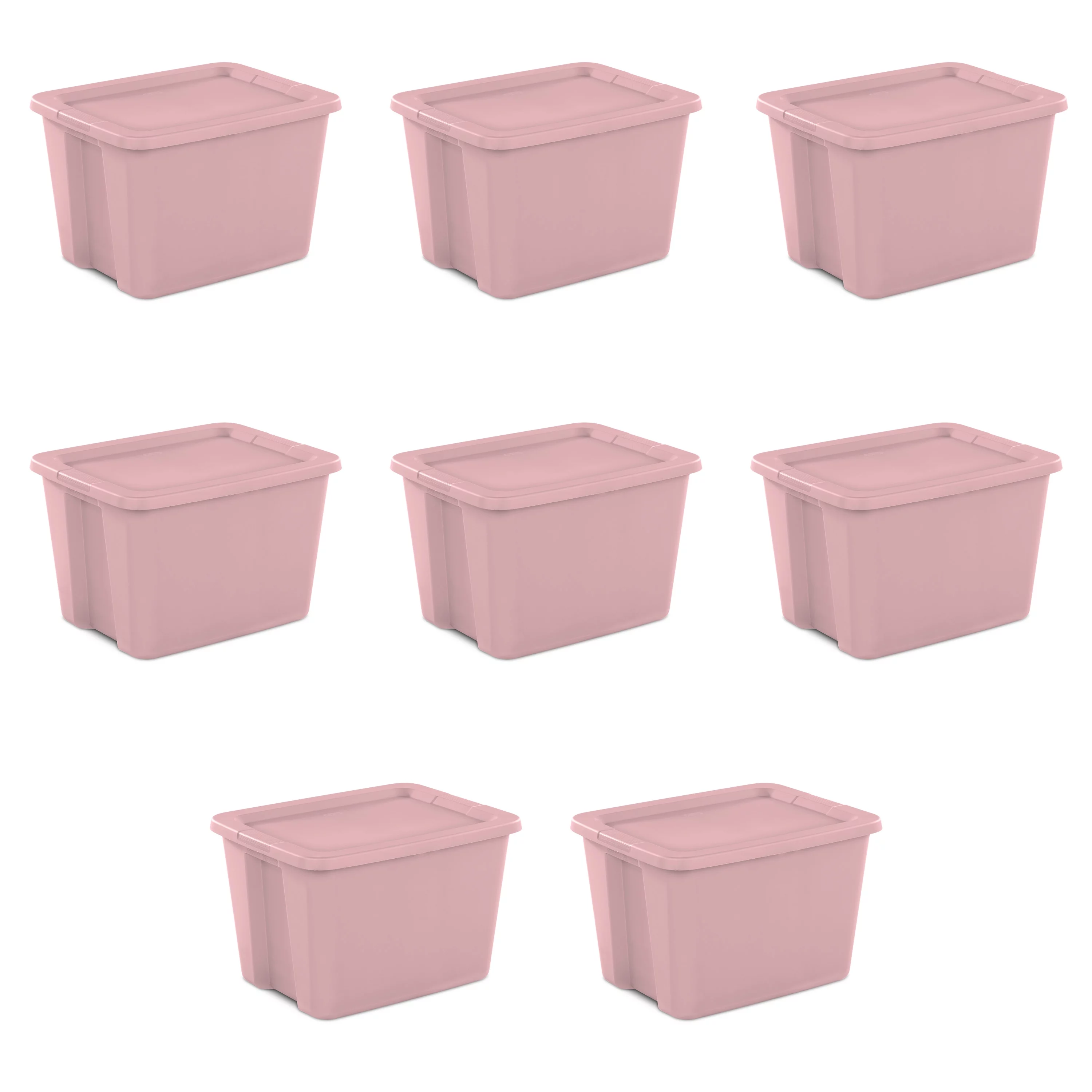 Sterilite 18 Gallon Tote Box Plastic, Gray, Set of 8