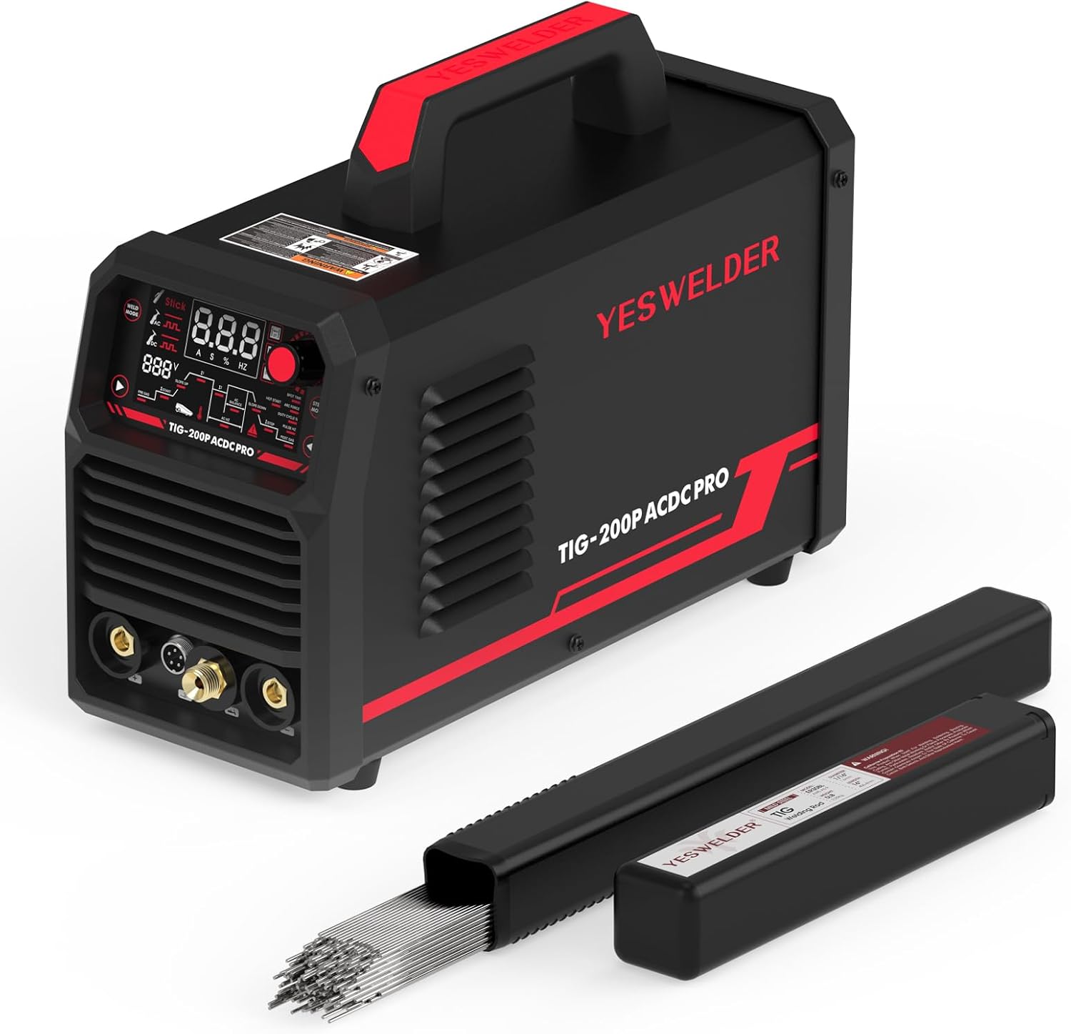YESWELDER 200A AC/DC Aluminum Tig Welder with Pulse Large LED Display