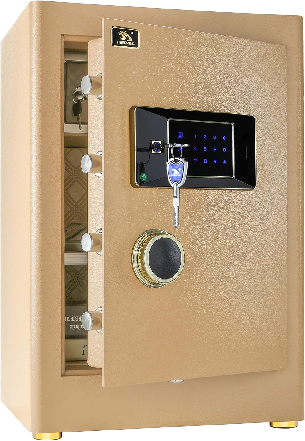 TIGERKING Security Home Safe, Digital Safe Box- 2.05 Cubic Feet, White