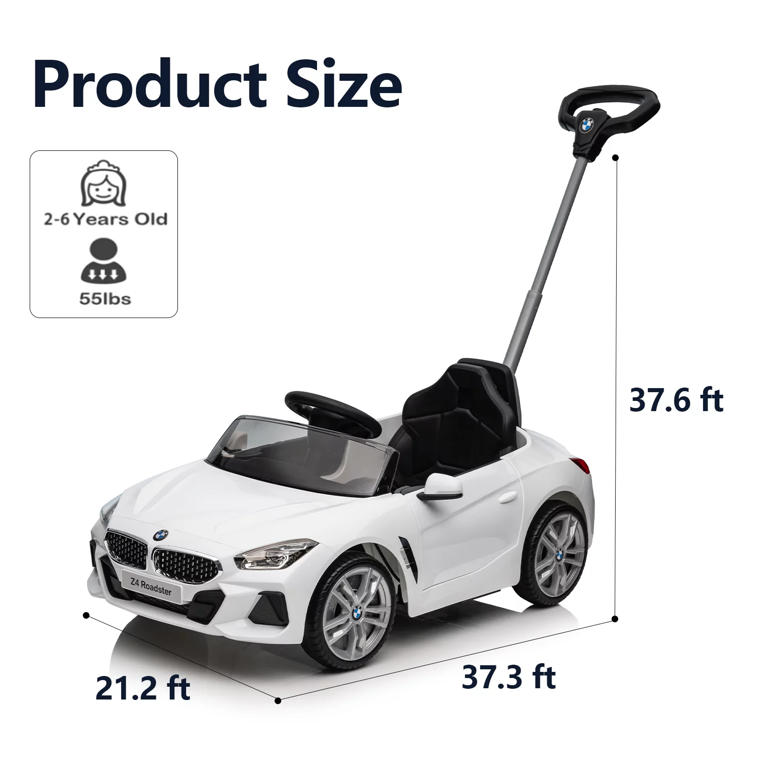 FUNYARD Kids' Push Car with Handle , Ride-Ons Toy Push Car for Toddlers 1-5