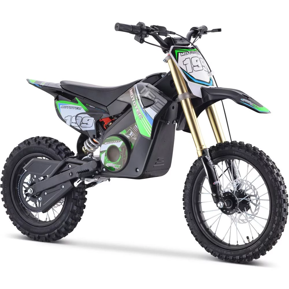 MotoTec 48v Pro Electric Dirt Bike 1500w Lithium Green - Radiant Selections