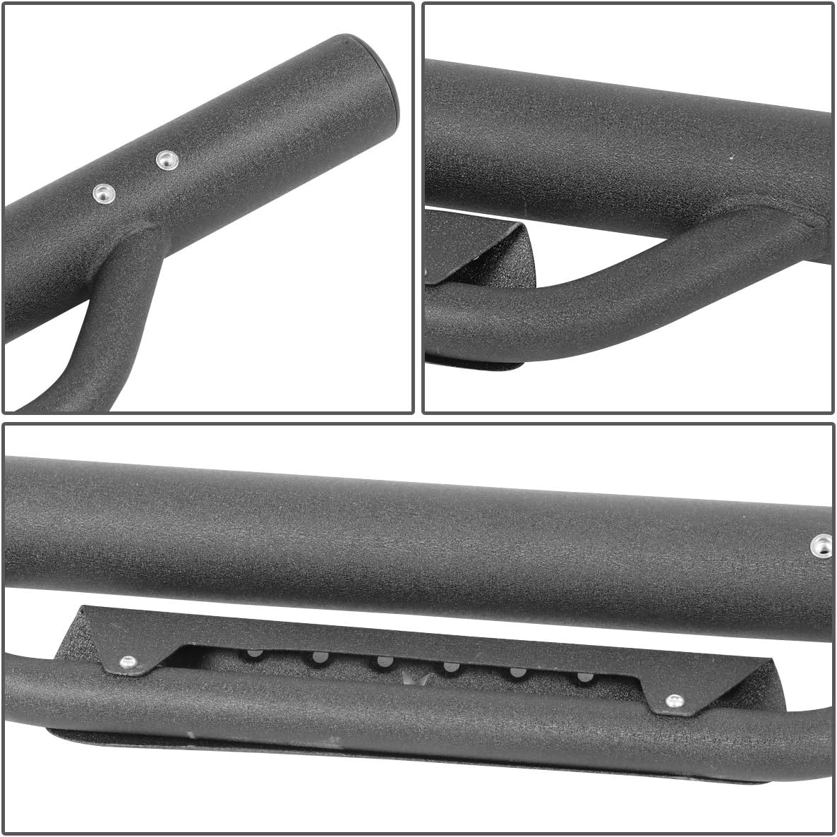 Step Pad Nerf Bar Running Boards Compatible with Silverado Sierra 1500 2500HD 3500HD Extended Cab 07-19, Mild Steel, Black Powder Coated