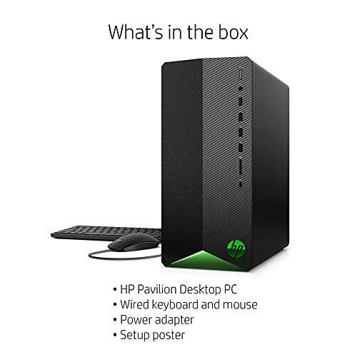 HP Pavilion Gaming Desktop, AMD Radeon RX 5500, AMD Ryzen 5 5600G Processor, 16 GB RAM, 1TB SSD, Windows 11 Home, 9 USB Ports