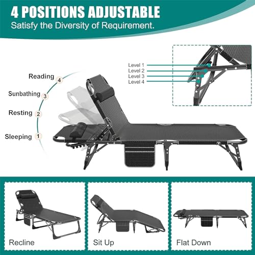 DoCred Folding Camping Cot with Mattress, 2 Pack Heavy Duty Folding Cot for Adults, Portable Sleeping Cot Bed Adults Outdoor Bed with Carry Bag