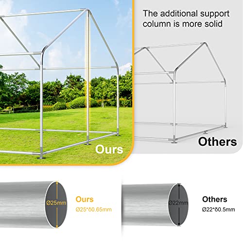 Morngardo Chicken Coop Large Metal Run for 40 Chickens Walk in Yard Poultry Cage Hen House with Waterproof Cover (193.75 Square Feet)