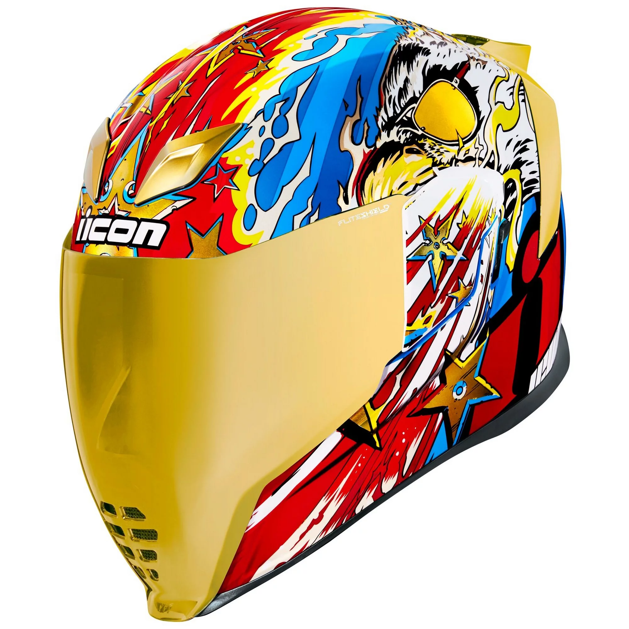 Icon Airflite Freedom Spitter Motorcycle Helmet Gold SM