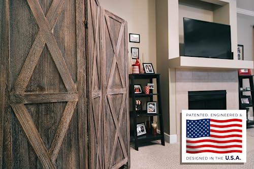 Premium Home Room Divider and Folding Privacy Screens for Partition, Wall dividers, Room Separator, Temporary Wall, Rustic Barnwood (Barnwood X)