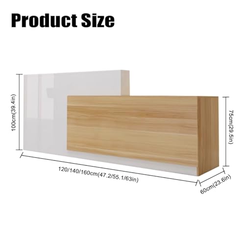 Reception Counter Desk Modern Retail Counter L-shaped Reception Desk with Counter and Lockable Drawer Modern Office Receptionist Desk for Spa, Shop