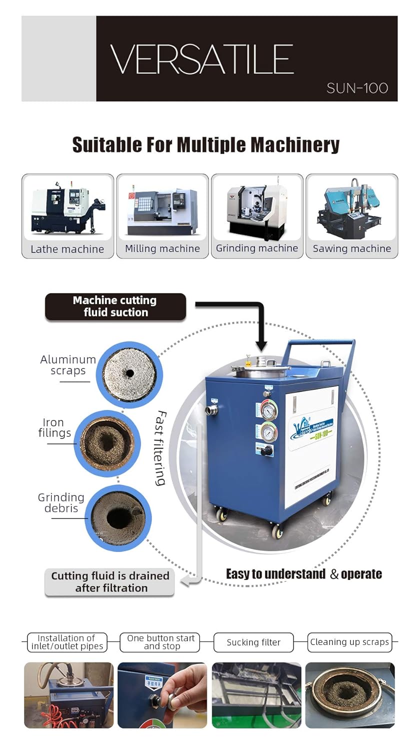 Sun -100 Chip/Sludge Removal Machine Coolant Disposal System for CNC Machine