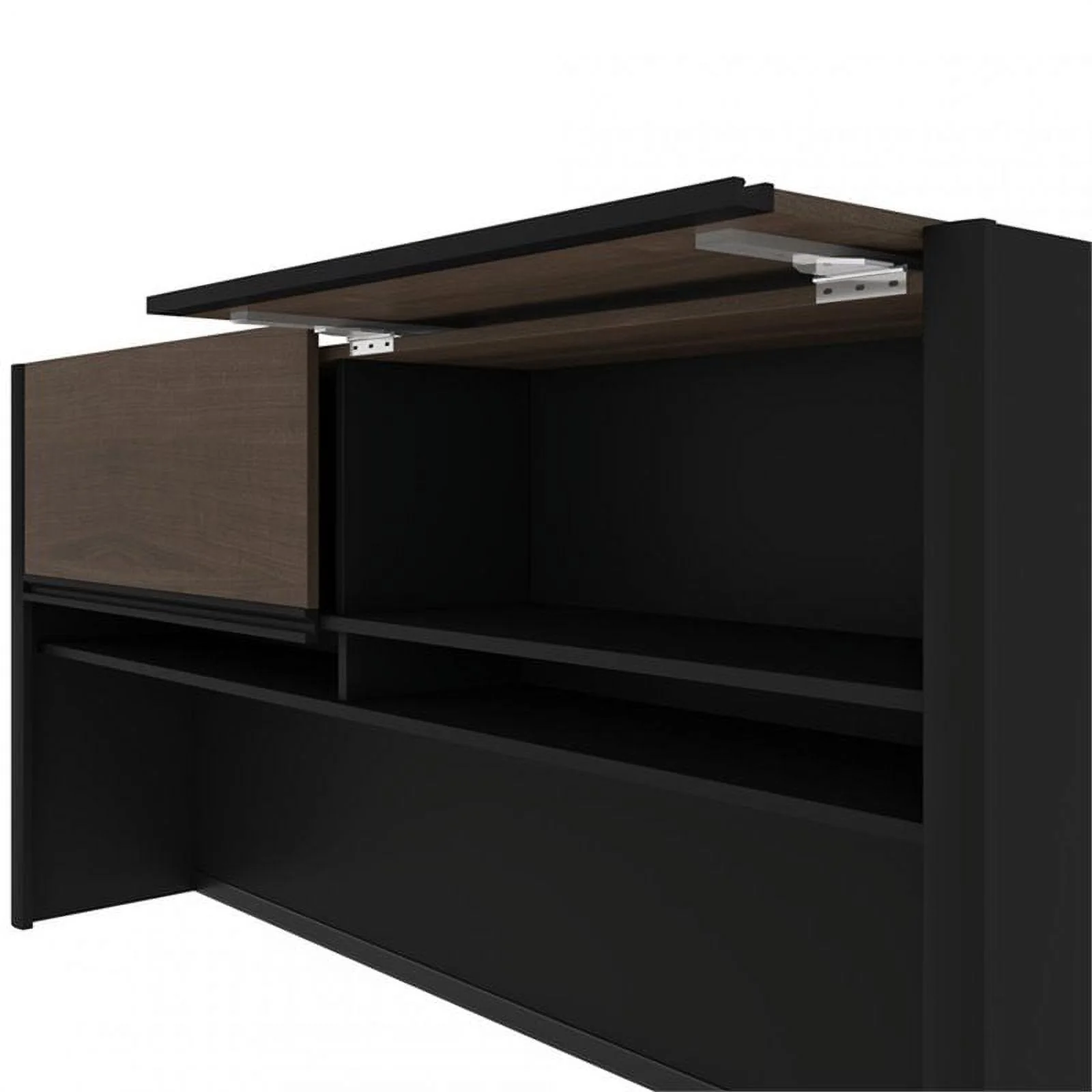 Atlin Designs 5 Piece L Shaped Computer Desk with Hutch in Antigua and Black