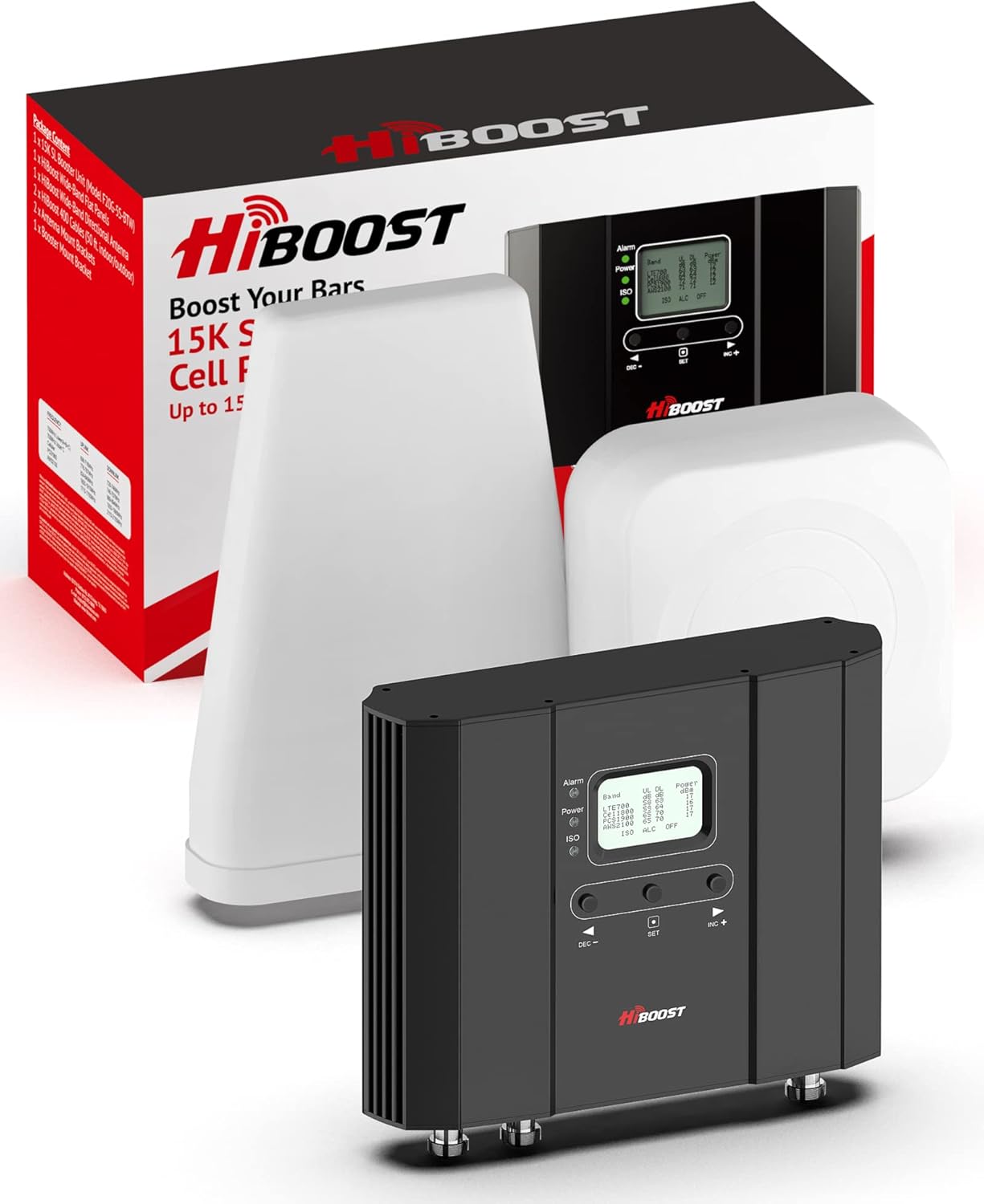 Hiboost Cell Phone Signal Booster for Home and Office, 4,000 sq ft, Boost 5G 4G LTE Data for Verizon AT&T and All U.S. Carriers, FCC Approved
