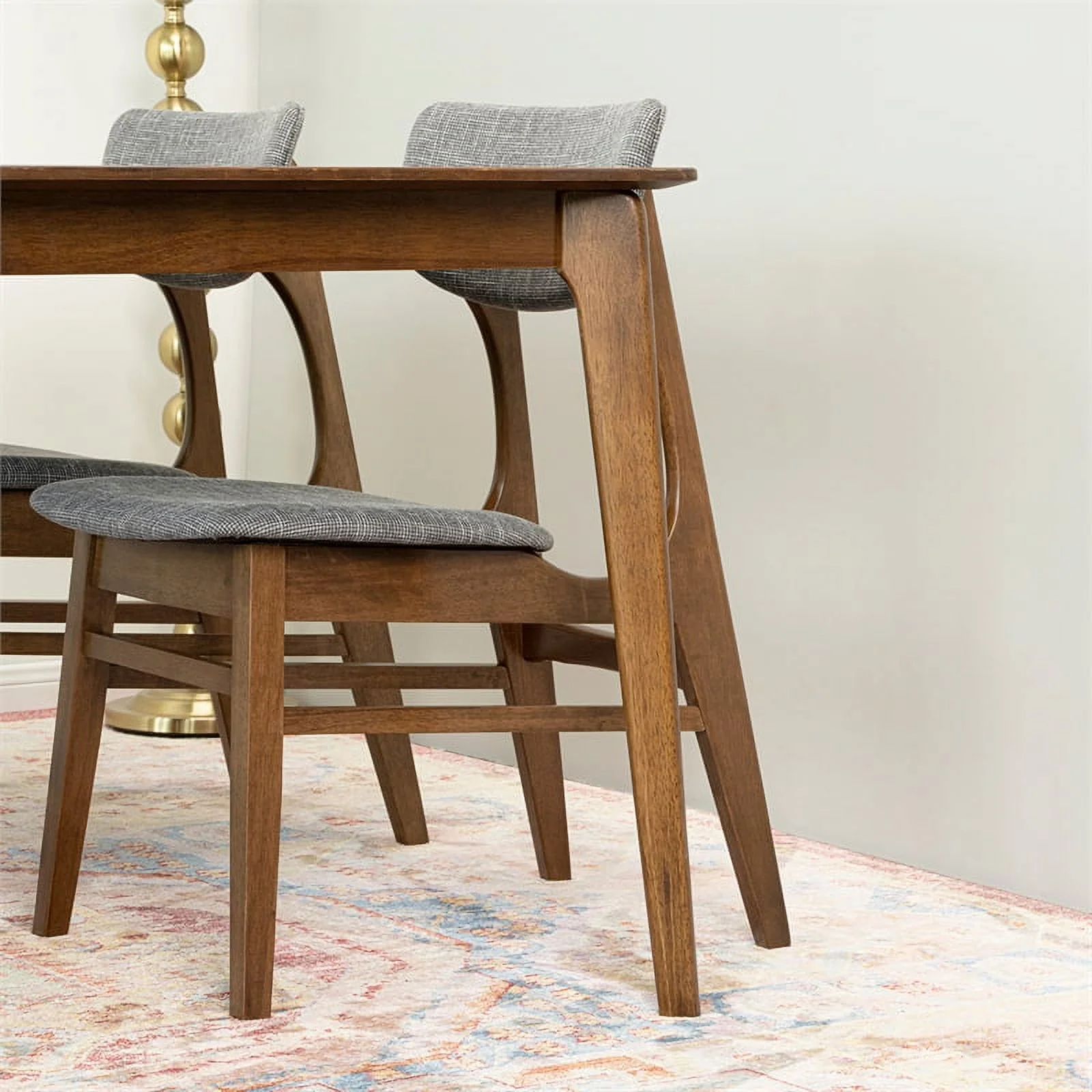 Home Square 4 Piece Furniture Set with Dining Table Bench and 2 Dining Chairs