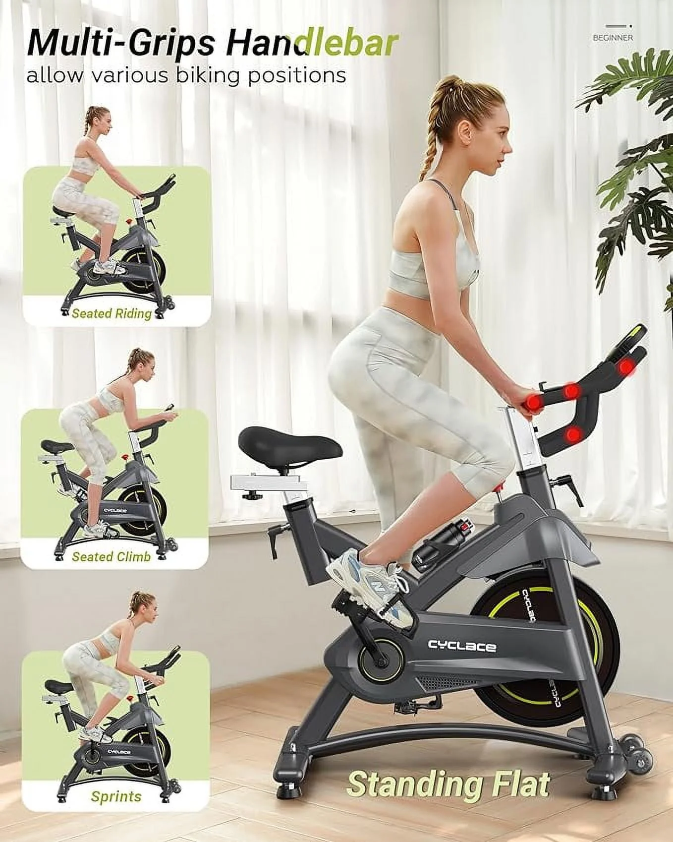 Cyclace PRO Magnetic Exercise Bike 003C 350lbs Indoor Cycling Bike Stationary Bike With Tablet Holder, Indoor Bike for Home Exercise