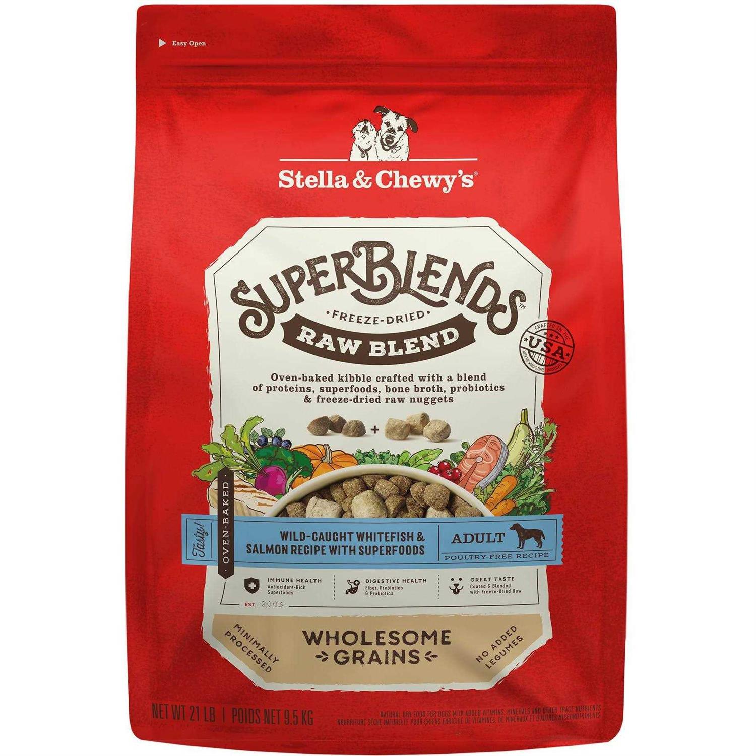 Stella &amp; Chewy's SuperBlends Raw Wholesome Grains Wild Caught Whitefish &amp; Salmon Recipe with Superfoods - Pet Supplies online store
