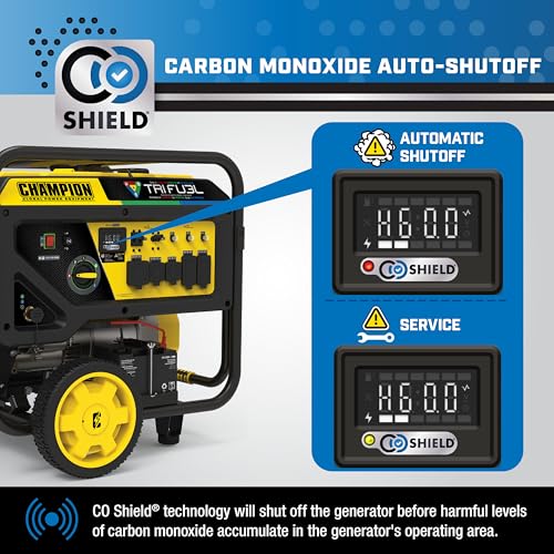 Champion Power Equipment 5000-Watt Electric Start Tri Fuel RV Ready Portable Generator with CO Shield