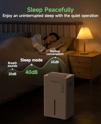 1500 Sq.ft Dehumidifier for Basement, Trazico 21 Pint Dehumidifiers for Home Large Room with Drain Hose, Smart Humidity Control, 3 Modes, 24H Timer