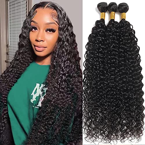 Brazilian Human Hair Bundles Water Wave 10A Wet and Wavy Bundles 100% Unprocessed Virgin Remy Hair Bundles Raw Hair Extensions Natural Color