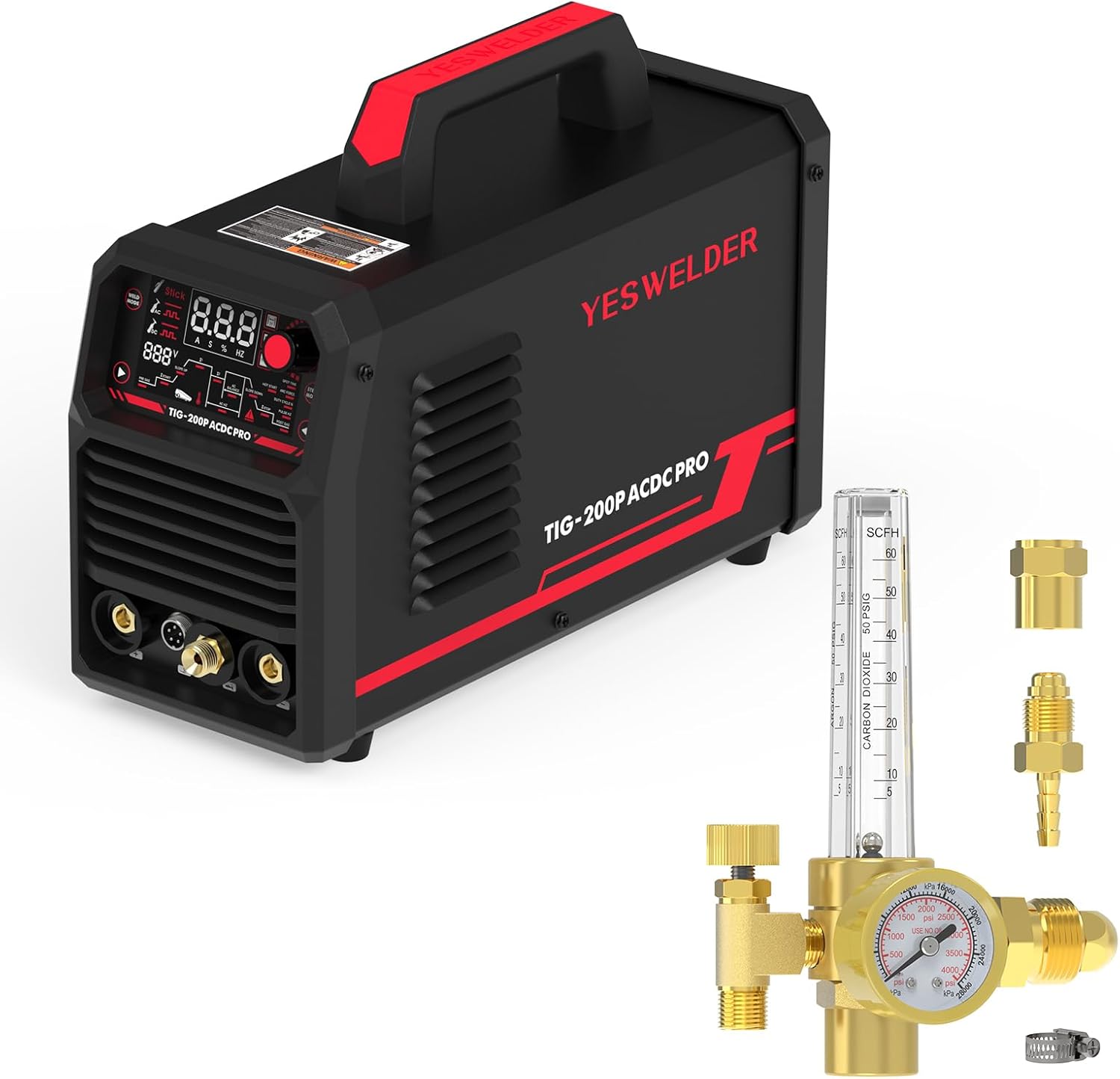YESWELDER 200A AC/DC Aluminum Tig Welder with Pulse Large LED Display