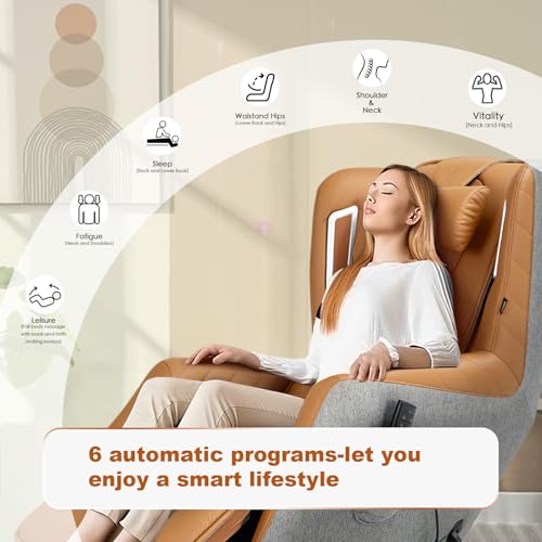 COLAMY Zero-Gravity Massage Chair | Massage and Leisure Dual-Use Chair,360° Swivel,Heat, Low-Noise 3D Bluetooth Speaker,Living Room, Bedroom（White