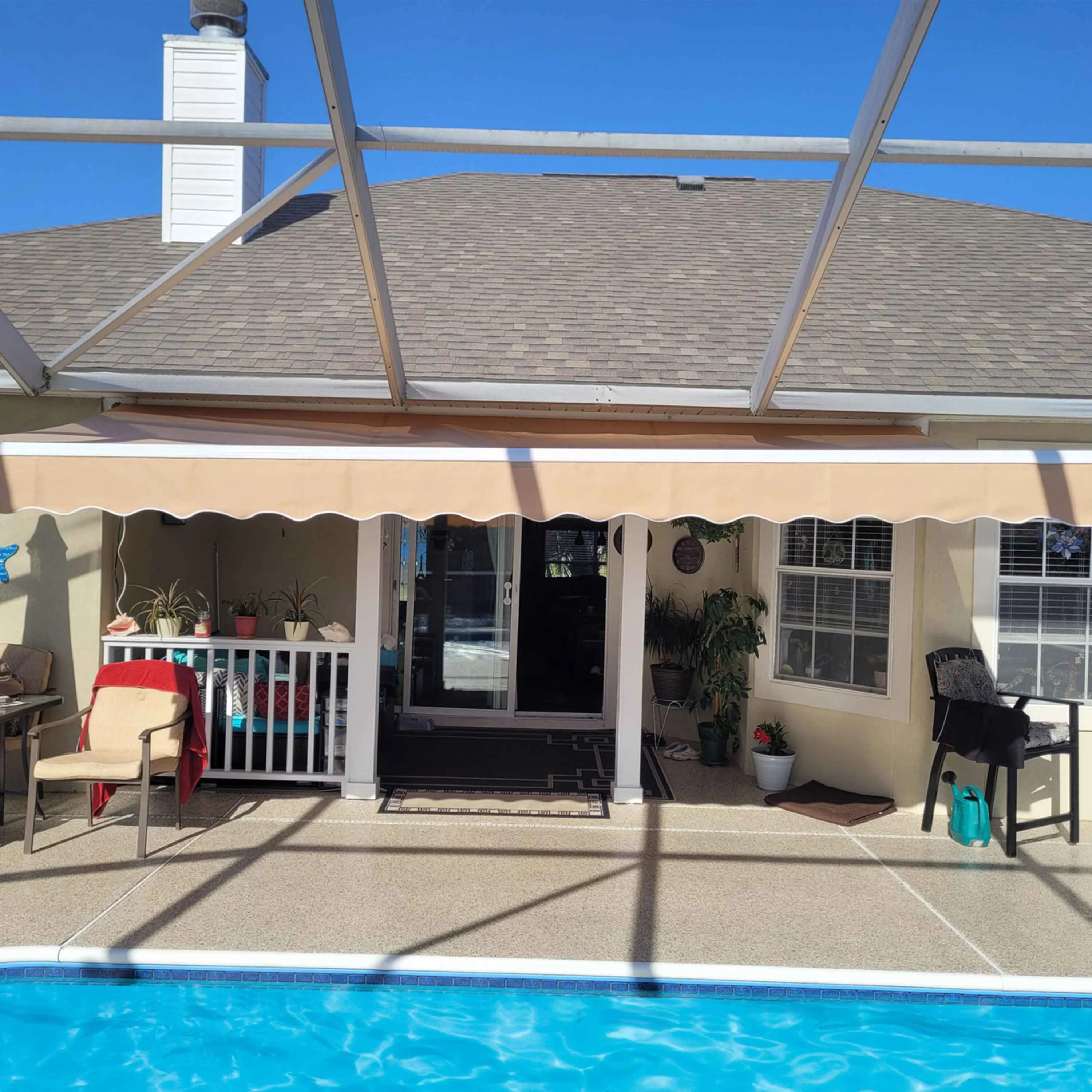 ALEKO 13' x 10'  Sand Retractable Patio Awning Canopy