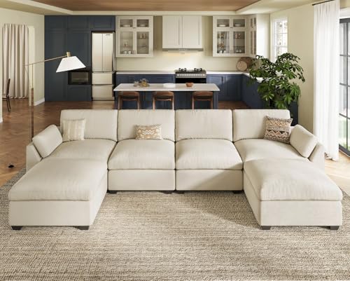 Belffin Extra Large Modular Sectional Sofa,106.3" 4-Seater L Shaped Couch,Velvet Convertible Sectional Couches for Living Room