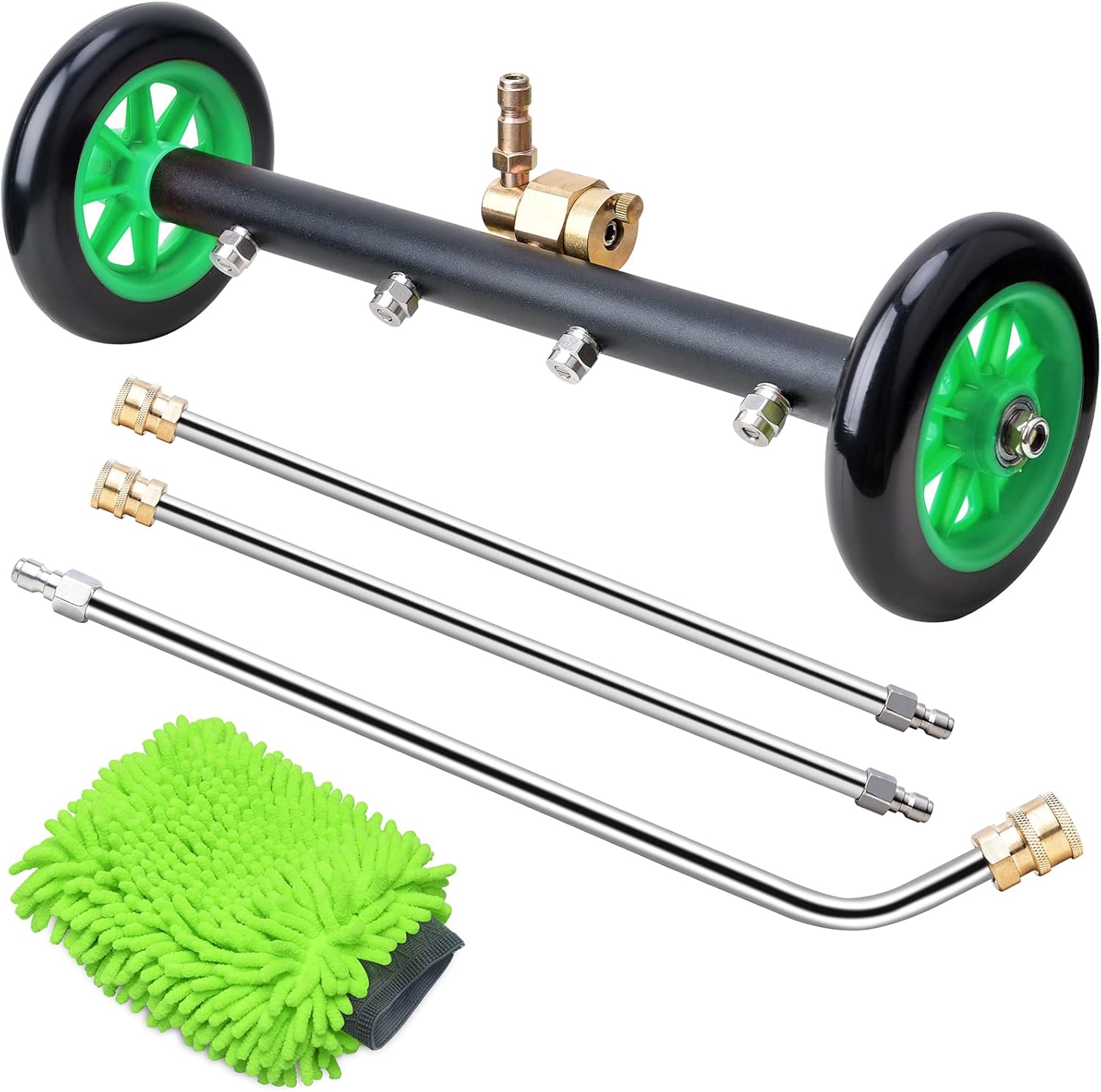 VIGRUEWARMQ 4000PSI Pressure Washer Undercarriage Cleaner Water Broom, Undercarriage Pressure Washer Attachment w/Accessories