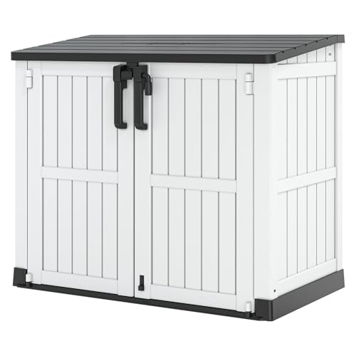 Outdoor Resin Storage Shed 36 Cu. Ft. Garden Horizontal Storage Large Capacity Weather Resistant Storage Box