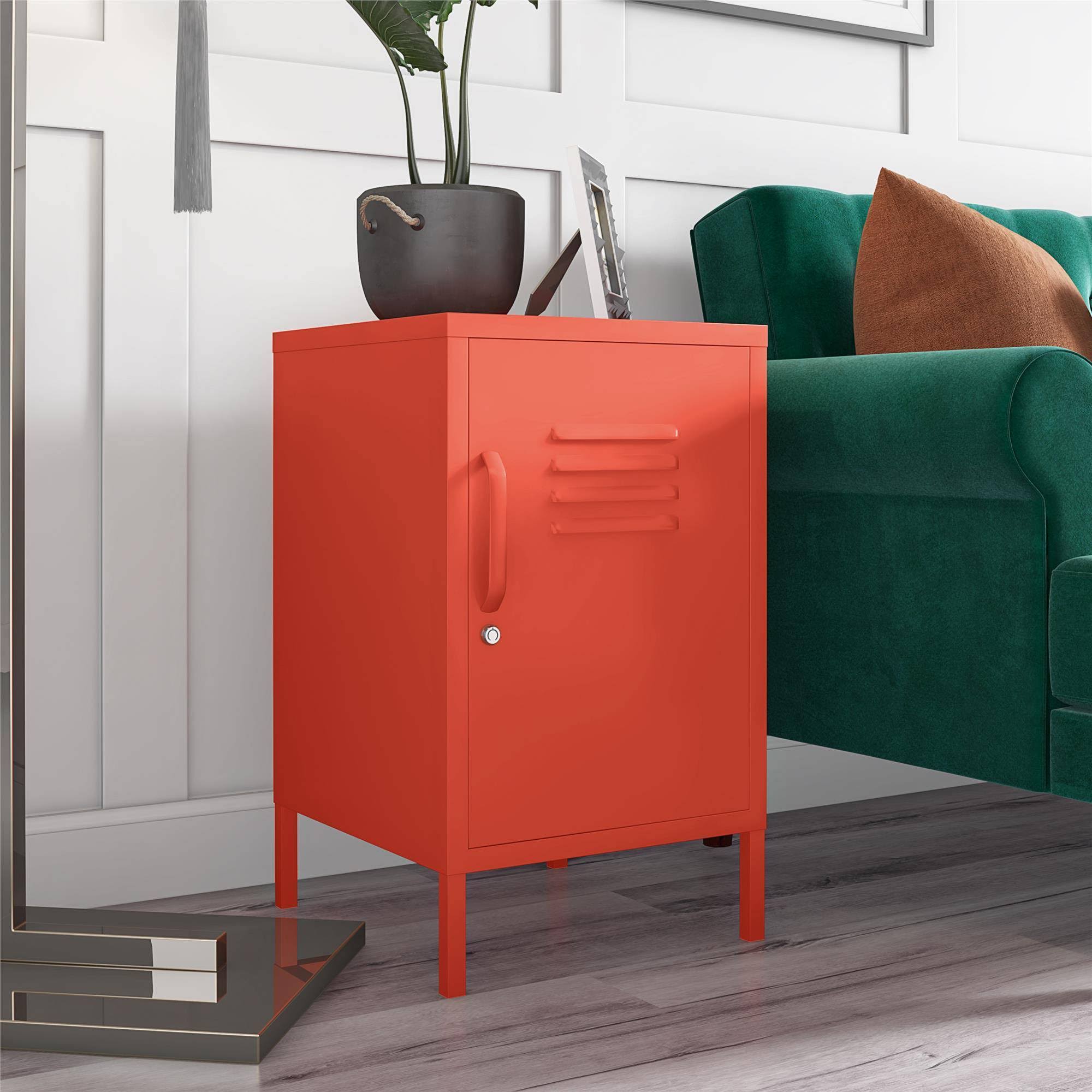 Novogratz Cache Metal Locker End Table - Orange