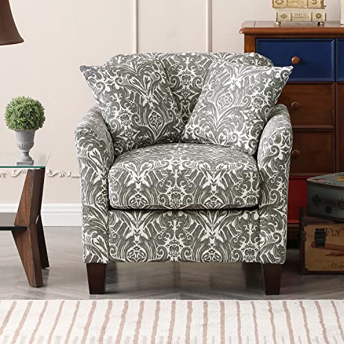 HULALA HOME Floral Accent Chair Comfy Upholstered Armchair with Removable Cushions & 2 Pillows