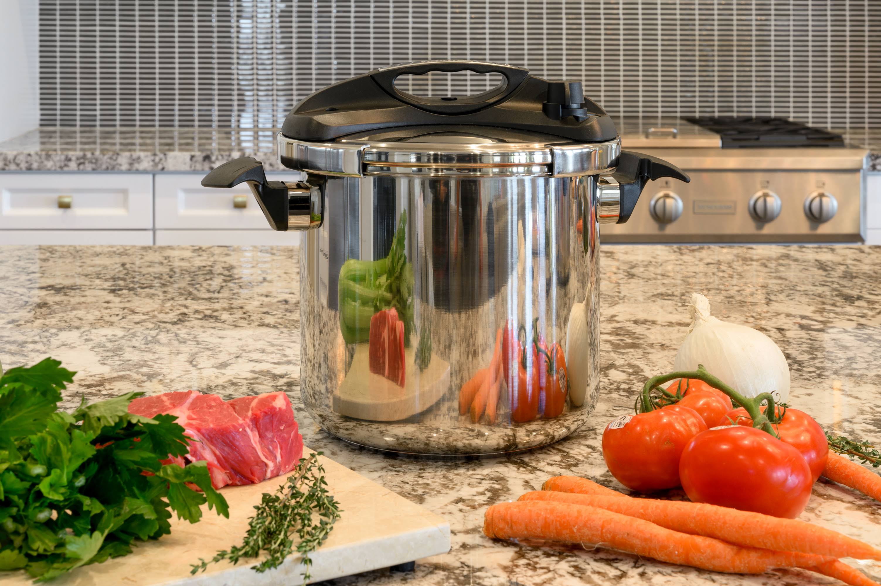 Barton Commercial 18/8- Stainless Steel 10 Quart Pressure Cooker with Easy-Lock Lid System with Recipes Book