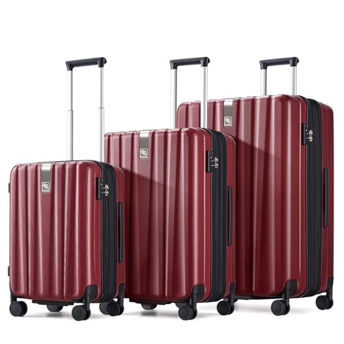 Hanke 29 Inch Luggage Suitcases With Spinner Wheels Lightweight PC hardside Rolling Suitcase With Travel Lock, Checked-Large 29-Inch(Blackish Green)