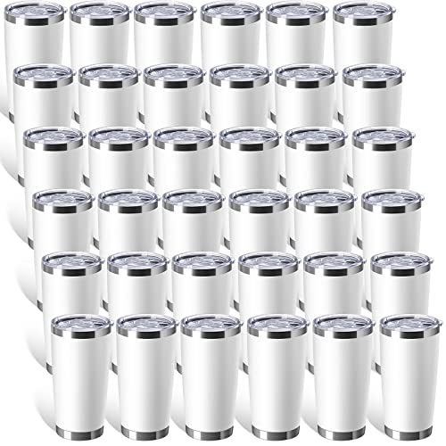 Sieral 36 Packs Stainless Steel Tumbler Bulk with Lid Vacuum Double Wall Insulated Travel Coffee Mug Powder Coated Tumbler Cup for Graduation Wedding