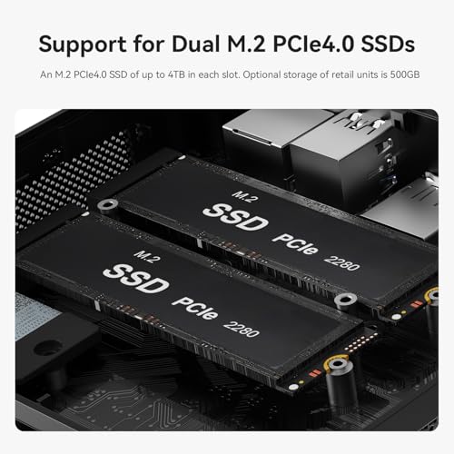 Beelink SER5 Max Mini PC, Mini Desktop Computers with AMD Ryzen R7 6800U(Turbo 4.7Ghz, 8C/16T), 24G LPDDR5+500GB M.2 2280 PCle4.0x4 NVMe SSD, WiFi 6