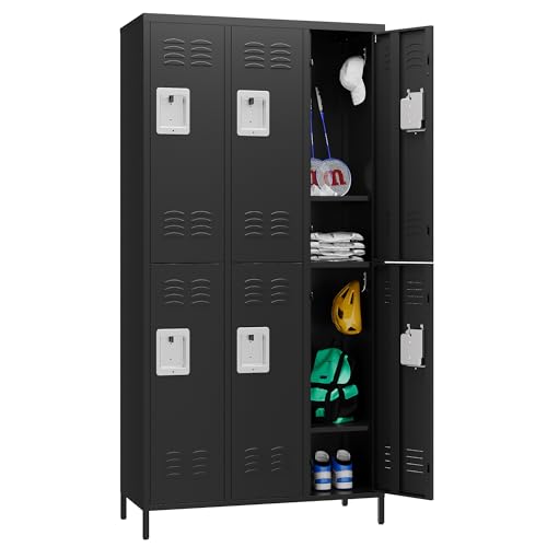 72" Metal Locker for Employees 3 Doors Blue Steel Storage Locker for Office, School, Gym - Metal Storage Cabinets for Home, Office, Gym, School