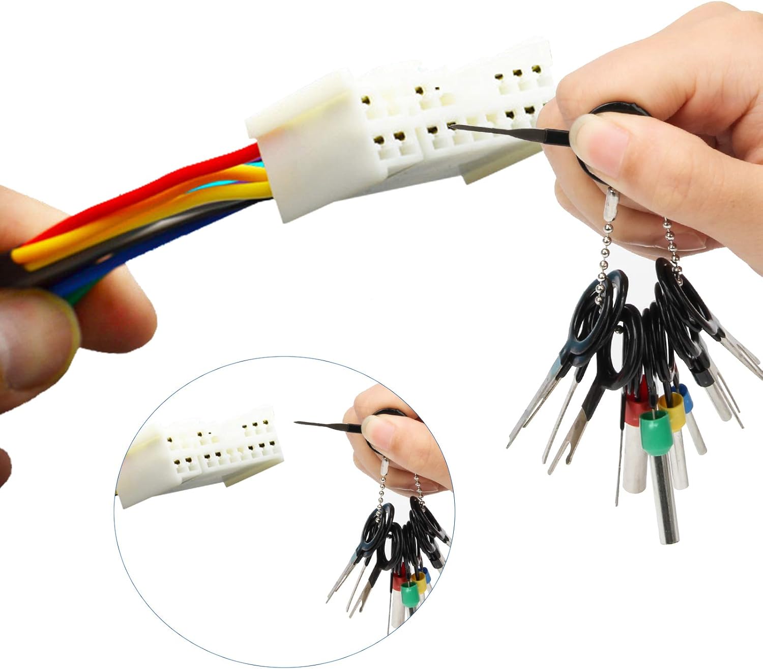73 Pcs Terminal Removal Tool Kit Terminal Pin Extractor Wire Connector Pin Release Key Tool Set Extractor Puller Repair Remover for Car