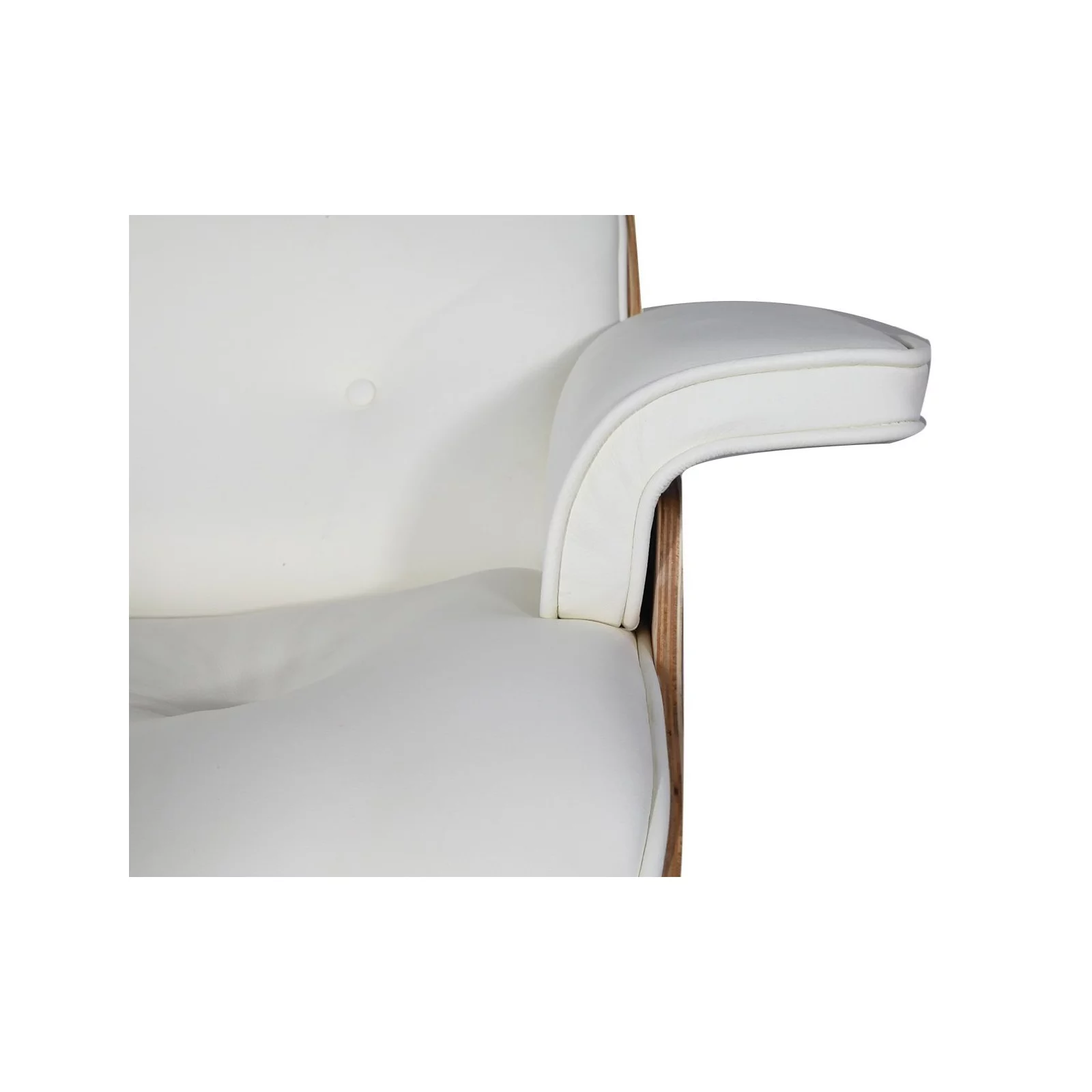 Mid Century Plywood Lounge Chair Lounge Chair and Ottoman Replica Italian Leather White Palisander