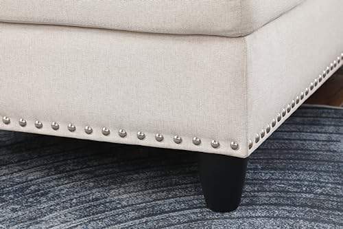Devion Furniture Regis 4-in-1 Convertible L Shaped Couch with Pull Out Bed and Storage, Sectional Sleeper Sofa with Reversible Chaise for Living Room
