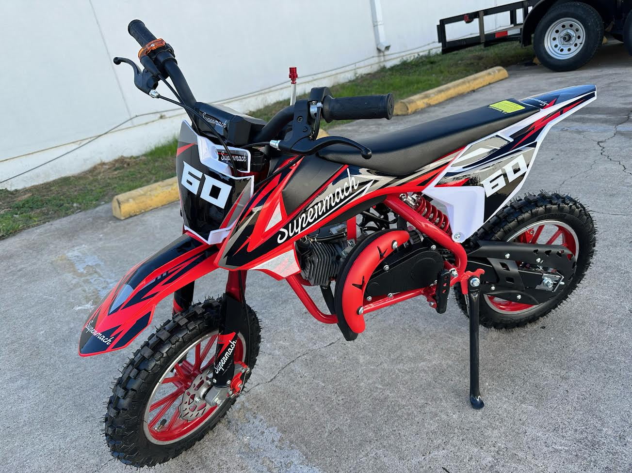 Supermach 49CC 2-Stroke Gas Power Mini Dirt Bike Dakar Pit Bike GB60 for Youth and Kids-Black - Radiant Selections