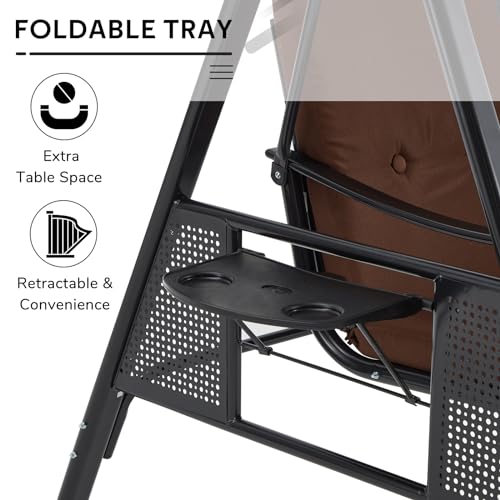 U-MAX Porch Swing Chair with Adjustable Backrest&Canopy