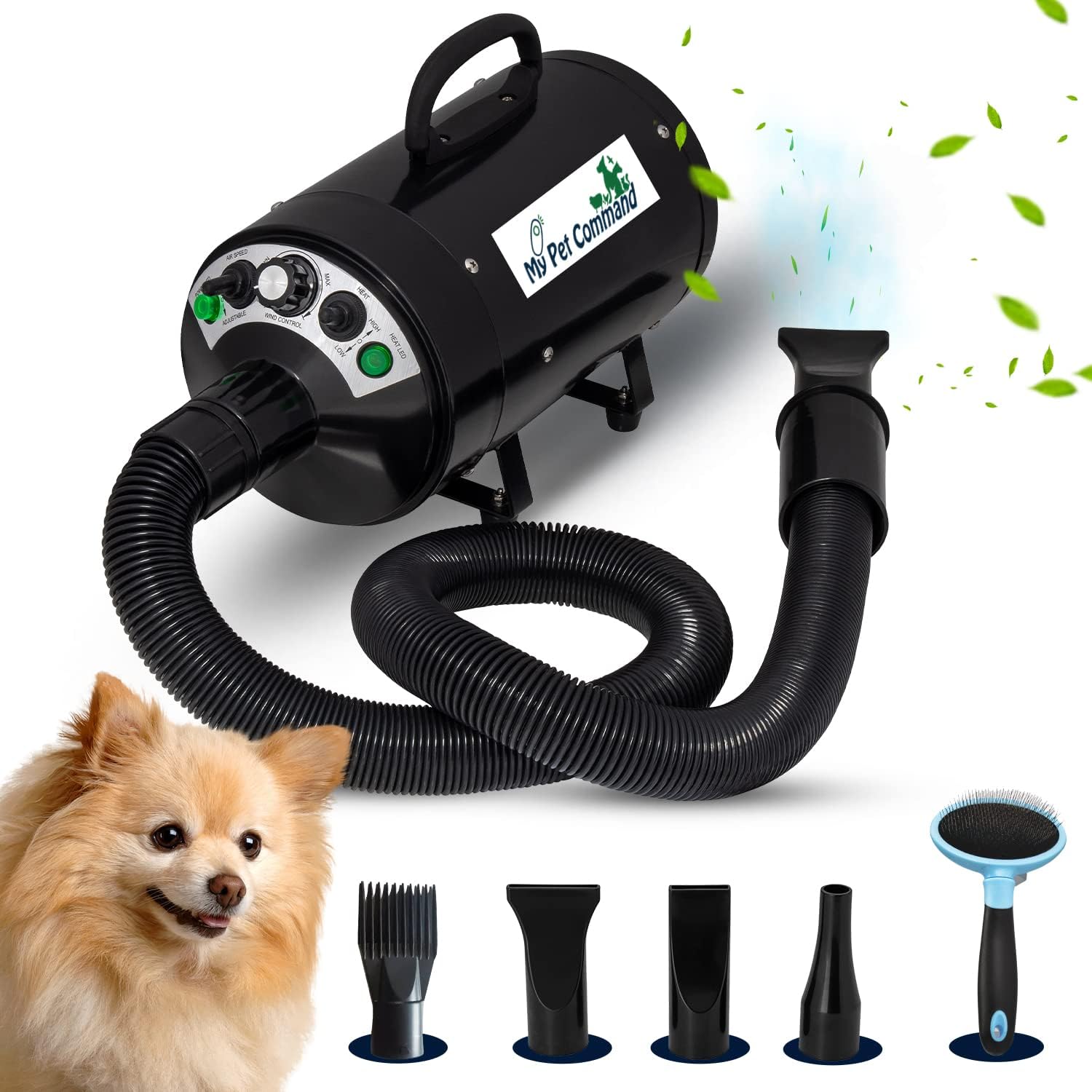 My Pet Command Dog Dryer Blower, Ultra Quiet, Professional High Velocity Blower Adjustable Hot and Cold Airflow