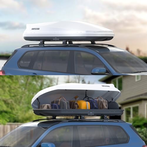 Large Cargo Carrier Box, Heavy Duty Hard Shell Roof with Security Keys, Waterproof Rooftop Cargo Box, 62 (L) x 31 (W) x 15(H) Inches, 16 Cubic Feet