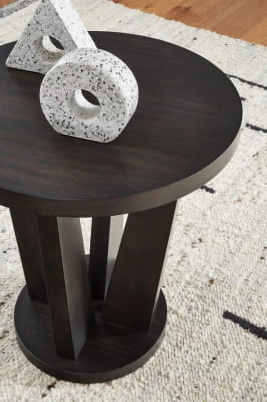 Signature Design by Ashley Contemporary Chasinfield End Table  Dark Brown